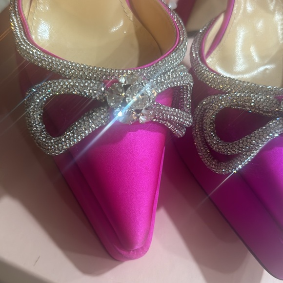 Mach and Mach double crystal bow satin platform pump - Picture 7 of 11